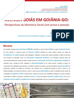 Avenida Goiás em Goiânia-GO - Perspectivas Da Memória Social - Irina Alencar de Oliveira PDF