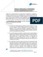 Recomendaciones Del Consejo para La Transparencia