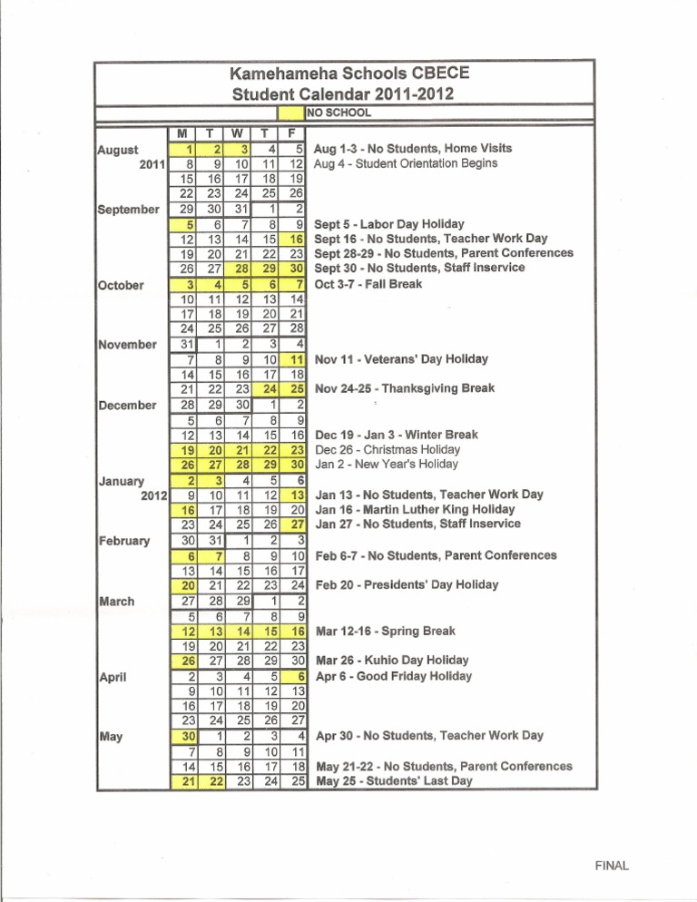 School Calendar | PDF