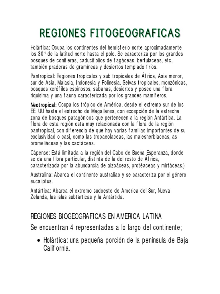 Regiones Fitogeográficas del Mundo | PDF | Clima | Américas