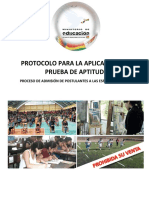 Protocolo Admisión 2020 Prueba de Aptitud