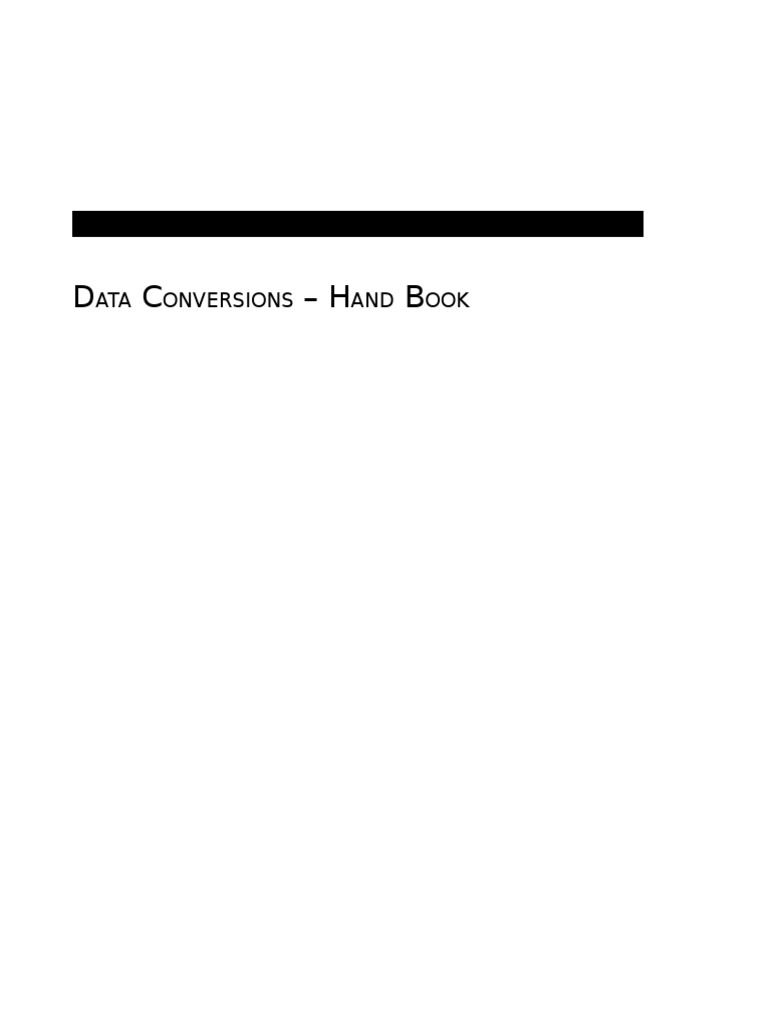 Data Conversions Handbook Overview | PDF | Application Programming ...