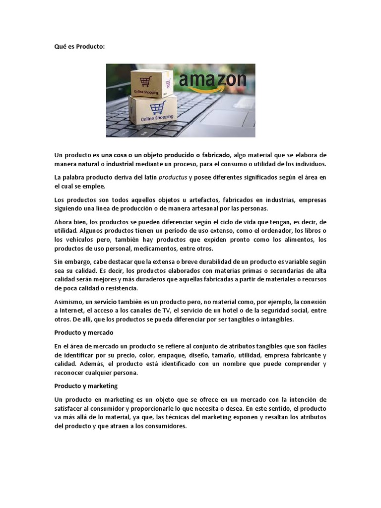 Qué es Producto PDF Producto (Negocio) Marketing