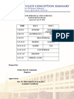 Monthly Examination Schedule