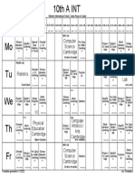 Western International School Class Schedule 10th A INT