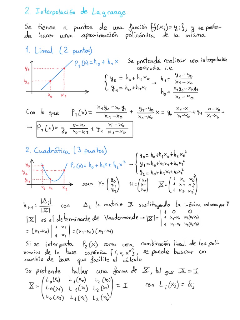 Interpolación de Lagrange | PDF