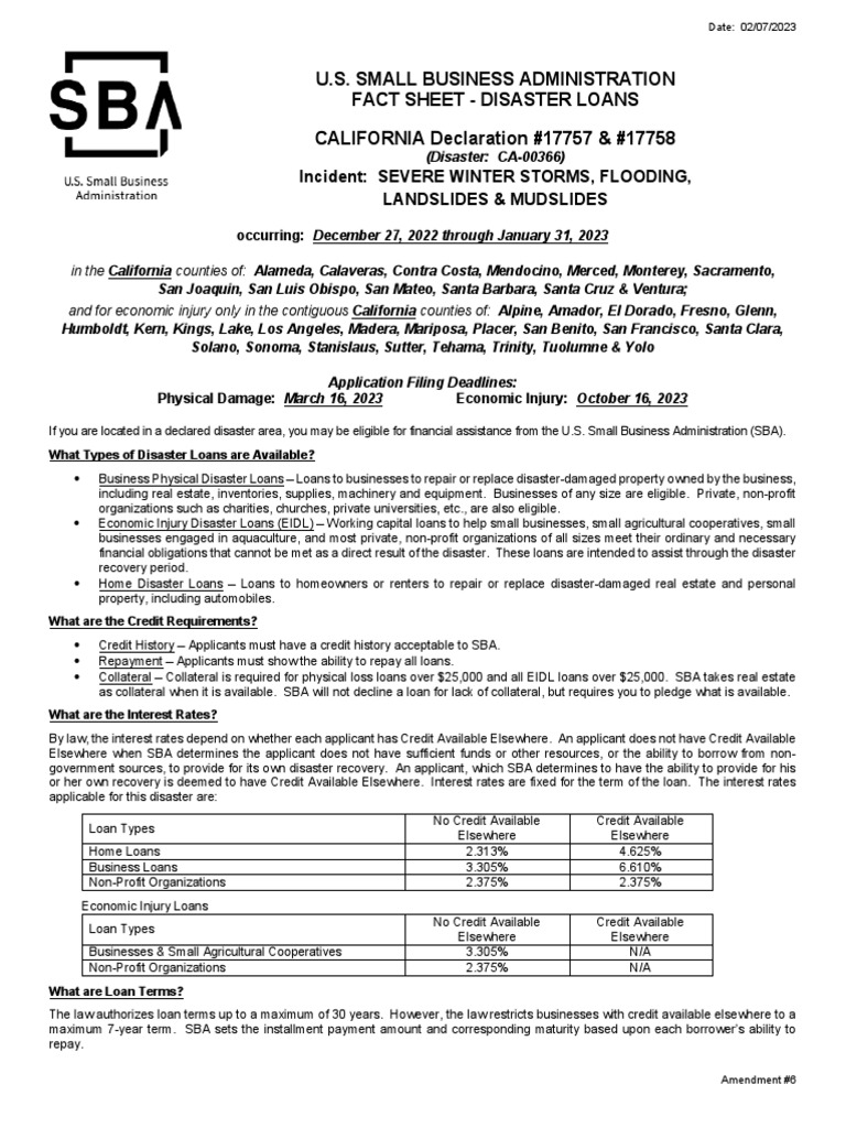 SBA Fact Sheet PDF Loans Finance & Money Management