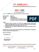 Contoh Surat Kuasa Mengurus Proyek Cut & Fill