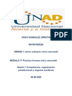 Hugo Gonzalez Urrutia ES1921025224 UNIDAD 1 Juicio Ordinario Civil y Mercantil