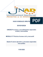 Hugo Gonzalez Urrutia ES1921025224 UNIDAD Procesos y Procedimientos Especiales Civiles y Mercantiles
