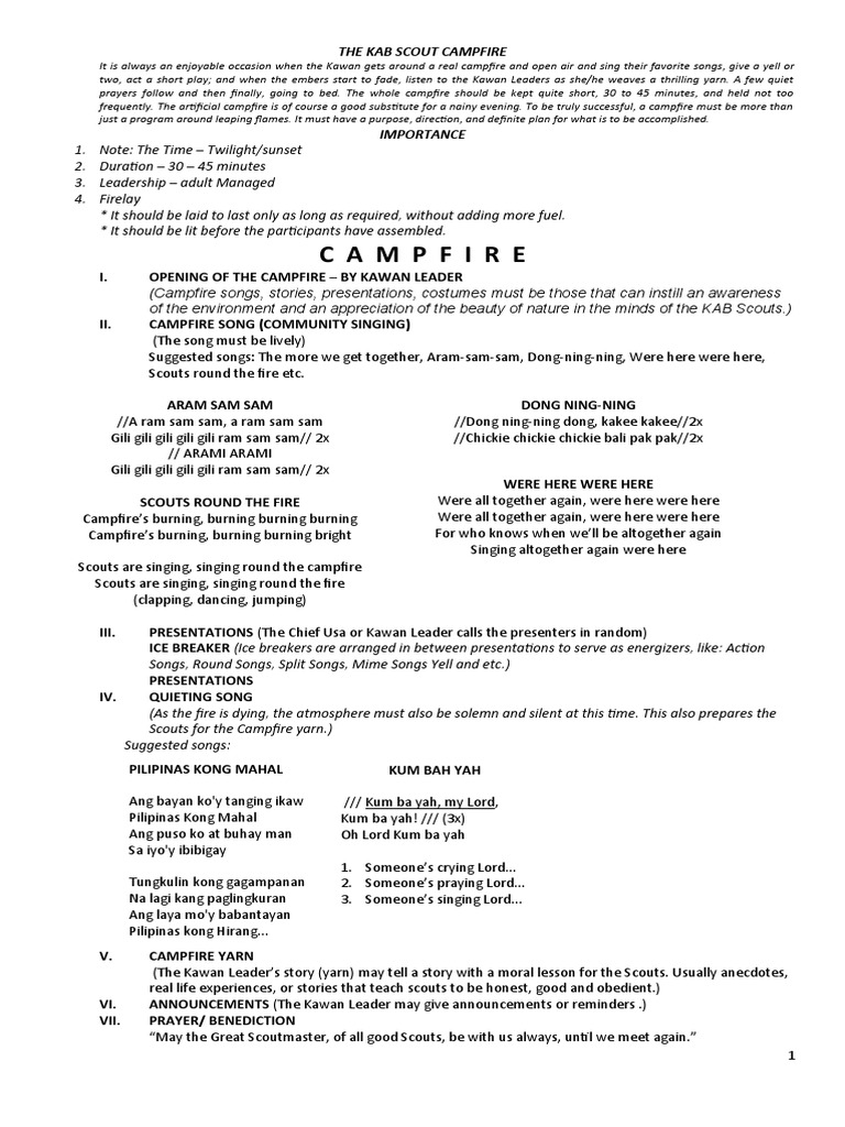 KAB Scout Campfire Program Guide | PDF | Survivalism | Fires