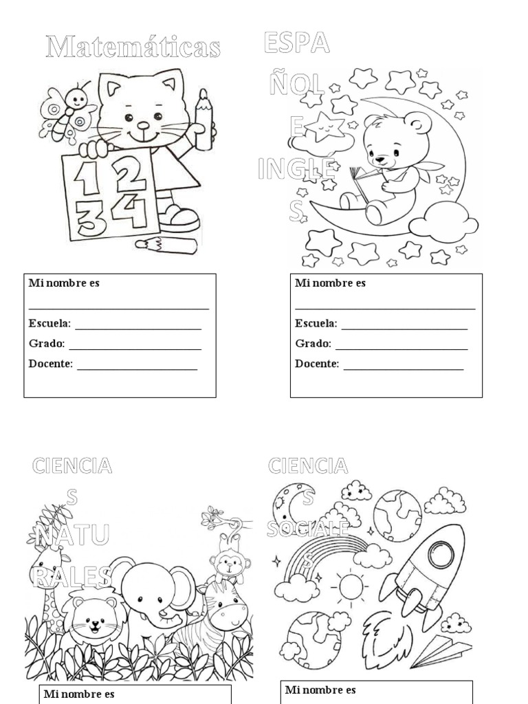 Rotulos para Cuadernos 2 | PDF