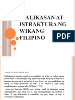 FIL1-Kalikasan at Istraktura NG Wikang Filipino