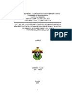 Analisis Spasial Tingkat Kerentanan Longsor Ditinjau Dari Aspek Geologi Dan Hidrologi Pada Subdas Jenelata Kecamatan Bungaya Kabupaten Gowa