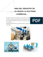 FUNCIONES DEL REGISTRO DE COMERCIO SEGÚN LA DOCTRINA COMERCIAL Tema 5