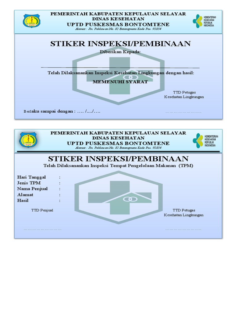 Stiker Inspeksi TPM | PDF | Pengembangan Diri | Teknologi & Rekayasa