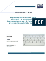 El Paper de Les TIC en L'aprenentatge D'alumnes Que Presenten Discapacitat o Trastorn