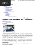 How To Compute 13th Month Pay - DOLE Philippines