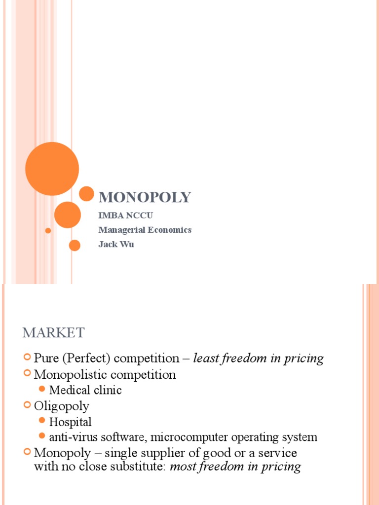 Monopoly: Imba Nccu Managerial Economics Jack Wu | PDF | Monopoly ...
