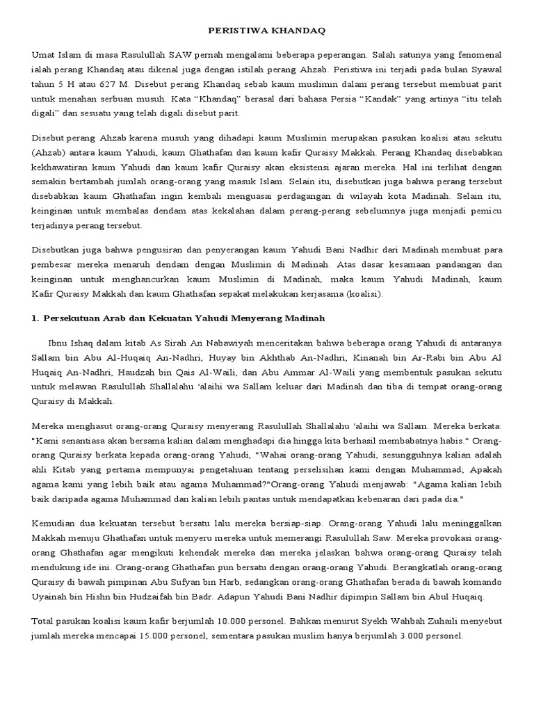 Peristiwa Khandaq | PDF