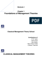 Module I Foundations of Management Theories