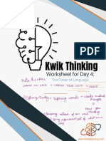 Kwik Thinking Worksheet Day 4