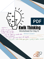 Kwik Thinking Worksheet Day 5