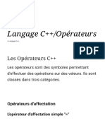 Langage C++ - Opérateurs - L4