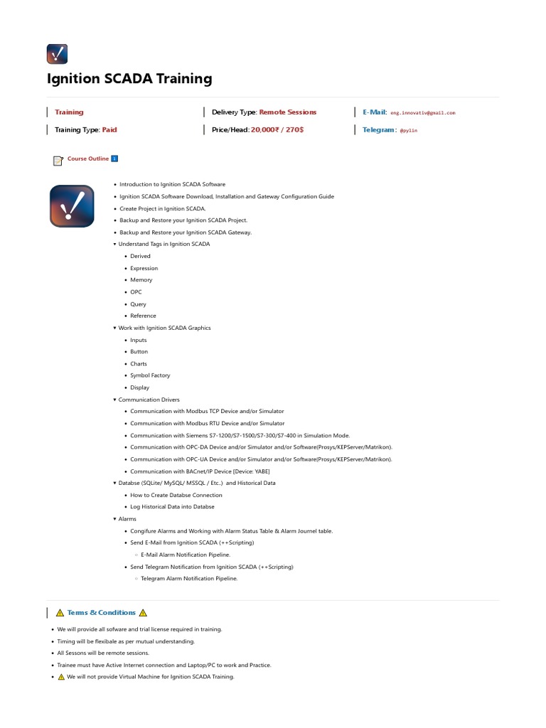 Ignition SCADA Training Download Free PDF Scada Computer Science