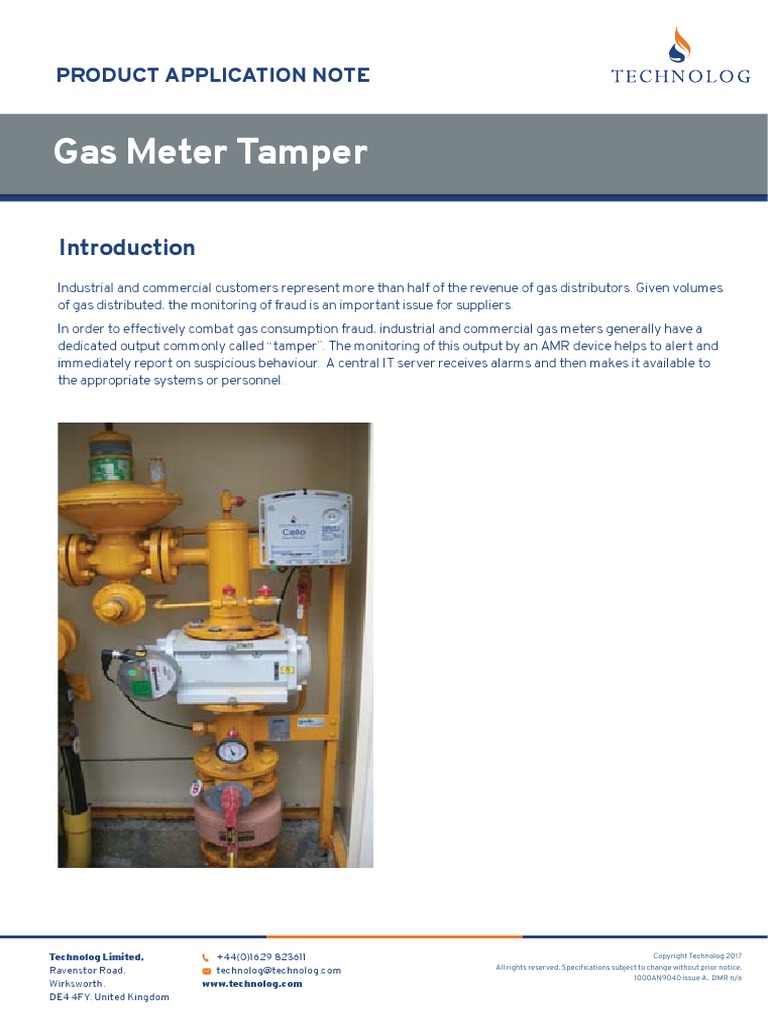 Gas Meter Tamper PDF Electrical Engineering Manufactured Goods