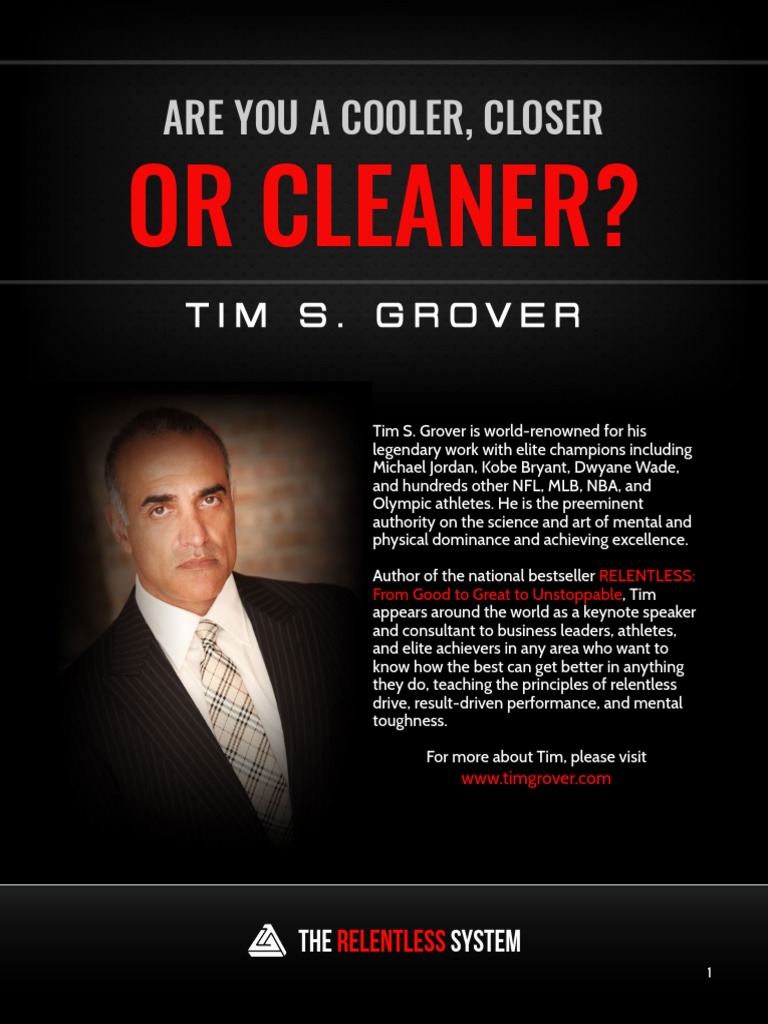 TimGroverAre You A Cooler, Closer, or Cleaner PDF