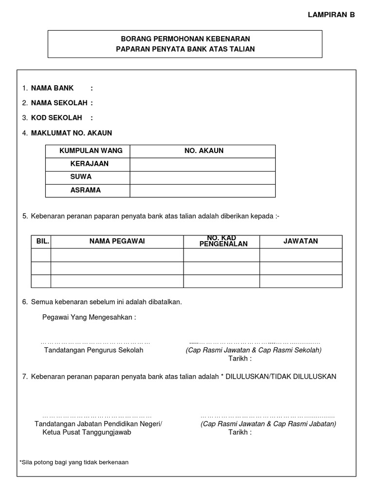 Lampiran b borang permohonan kebenaran pb pdf