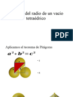 Calculo Del Radio de Un Vacío Tetraédrico