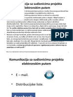 Komunikacija Sa Sudionicima Projekta Elektronskim Putem