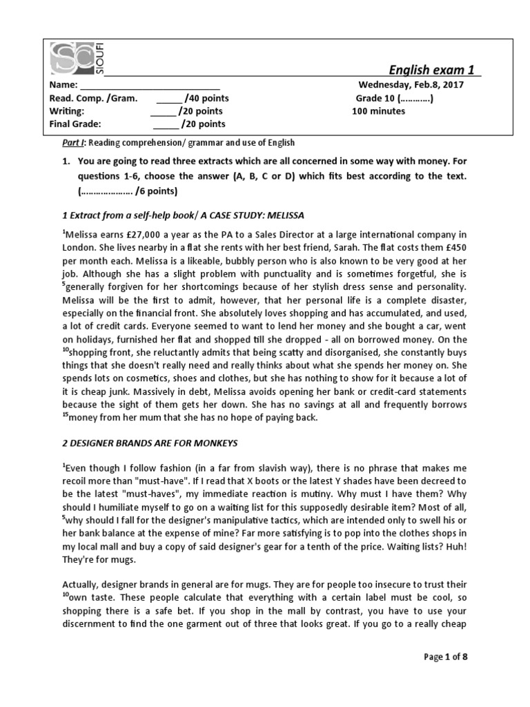 E1 2nde English 2 | PDF