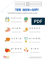 Unscramble The Letters Worksheets For Kids