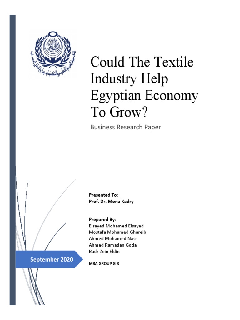 Could The Textile Industry Help Economy To Grow PDF Clothing
