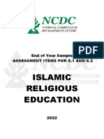 NCDC-ISLAMIC RELIGIOUS EDUCATION Sample Assessment Items-S.1 - S.2 - 2022