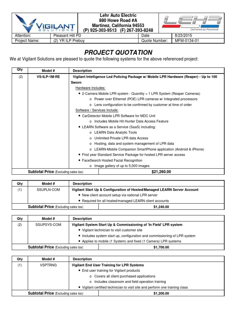 Software Project Quotation Template | PDF | Server (Computing