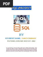 SQL Project Tarun Dhiman Jan C 2022