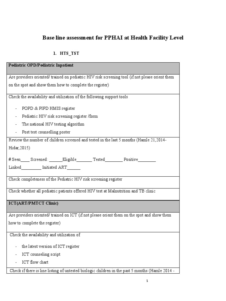 Pediatric HIV Screening and Care Assessment | PDF | Public Services ...