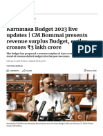 Karnataka Budget 2023 Live Updates - CM Bommai Presents Revenue Surplus Budget, Outlay Crosses 3 Lakh Crore - The Hindu