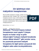 Bir Personelin İşletmeye Olan Maliyetinin Hesaplanması - Paraşüt