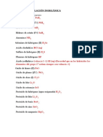 Ejercicios de Formulación Inorgánica Soluciones