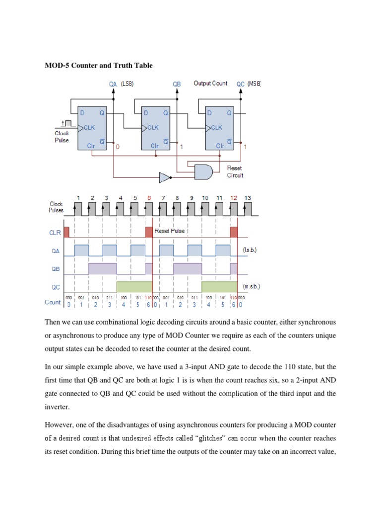 MOD-10 Counter Truth Table and Logic Diagram | PDF | Logic Gate ...