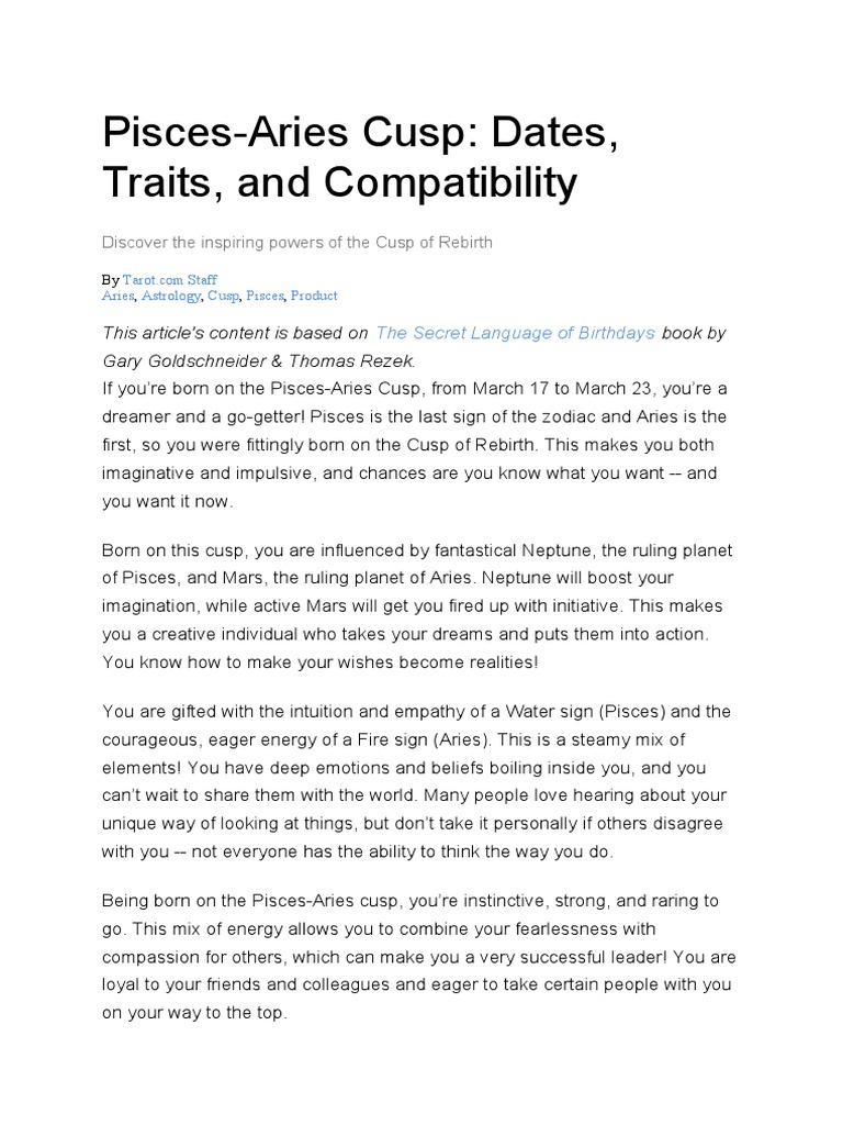 Pisces Aries Cusp PDF In Astrology Pisces (Astrology)