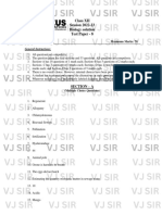 Test Paper - 8 Solution (Biology)