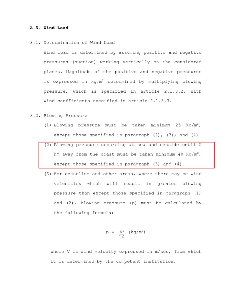 Indonesian Wind Load Pdf Force Pressure