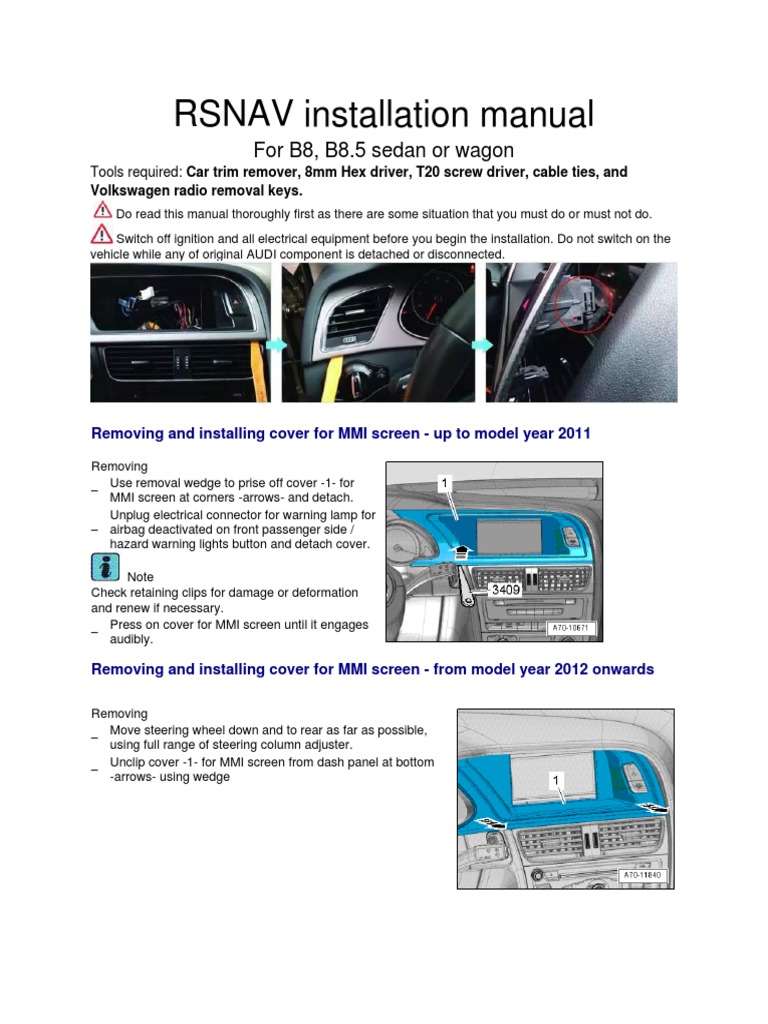 RSNAV Installation Manual | PDF | Electrical Connector | Android ...