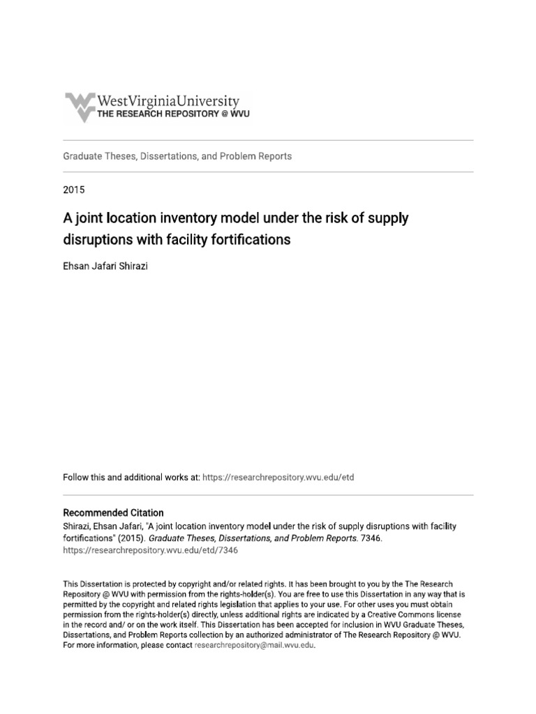 READING A Joint Location Inventory Model Under The Risk of Supply Chain ...